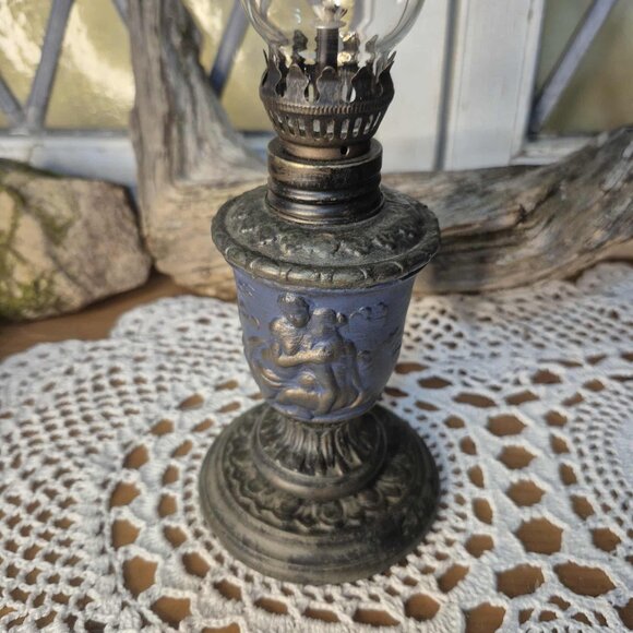 Mini Oil Lamp Set Blue Gold Bronze - Picture 7 of 13
